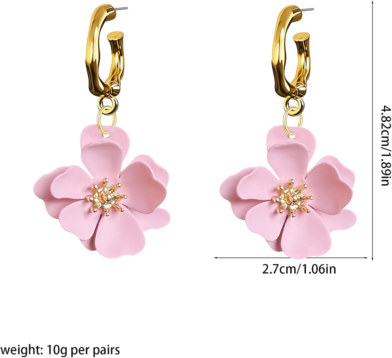 YUNXI Boho Flower Stud Earrings for Women Floral Flower Earrings with Gold Bud Design Minimalist Jewelry - Image 4