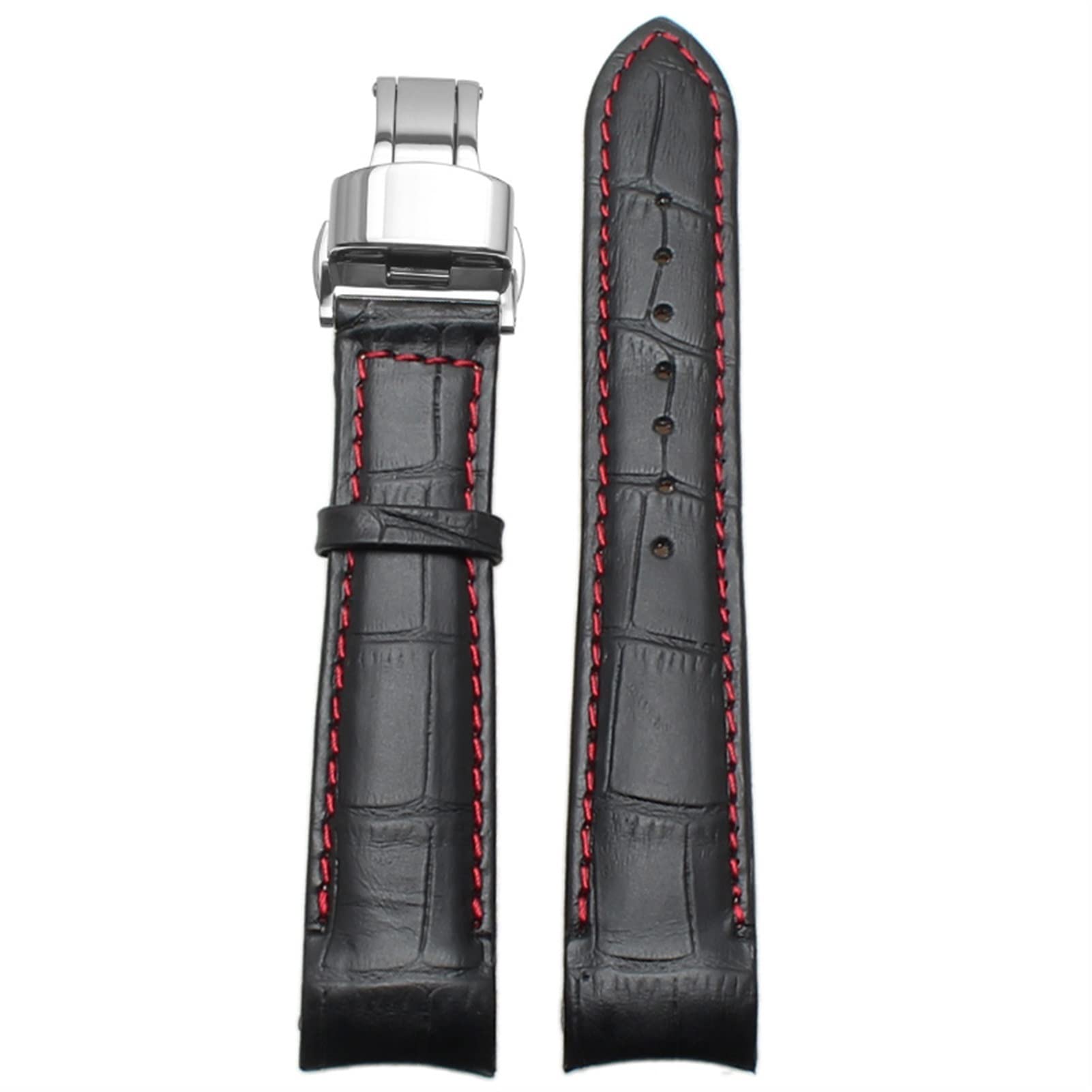 Zakrzywiony koniec pasek do zegarka dla Citizen BL9002-37 05A BT0001-12E 01A pasek do zegarka z prawdziwej skóry z klamrą motylkową 20 21 22 mm modny pasek, 22mm, Agat