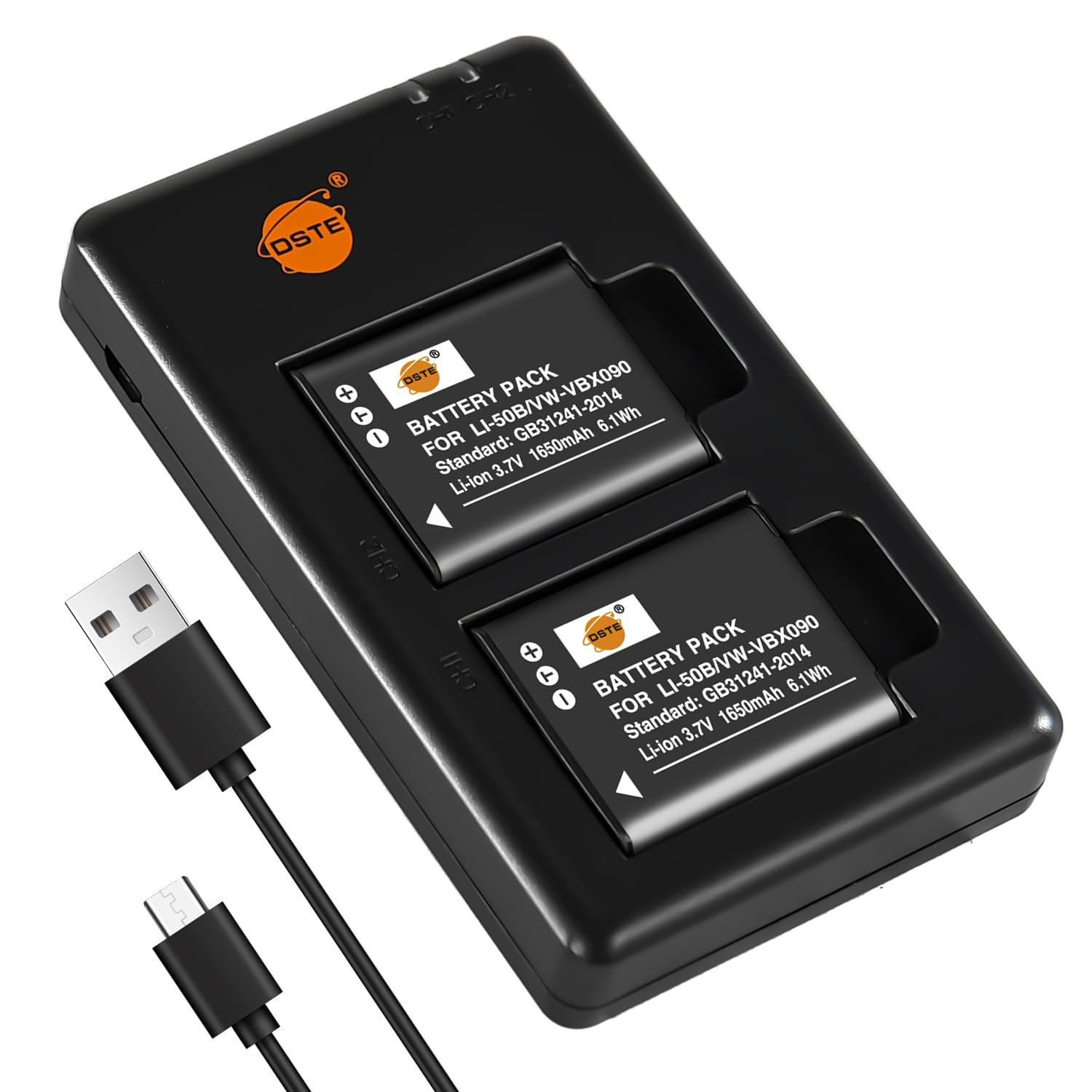 Amazon.com: DSTE 2pcs Li-50B Battery + Rapid Dual Charger