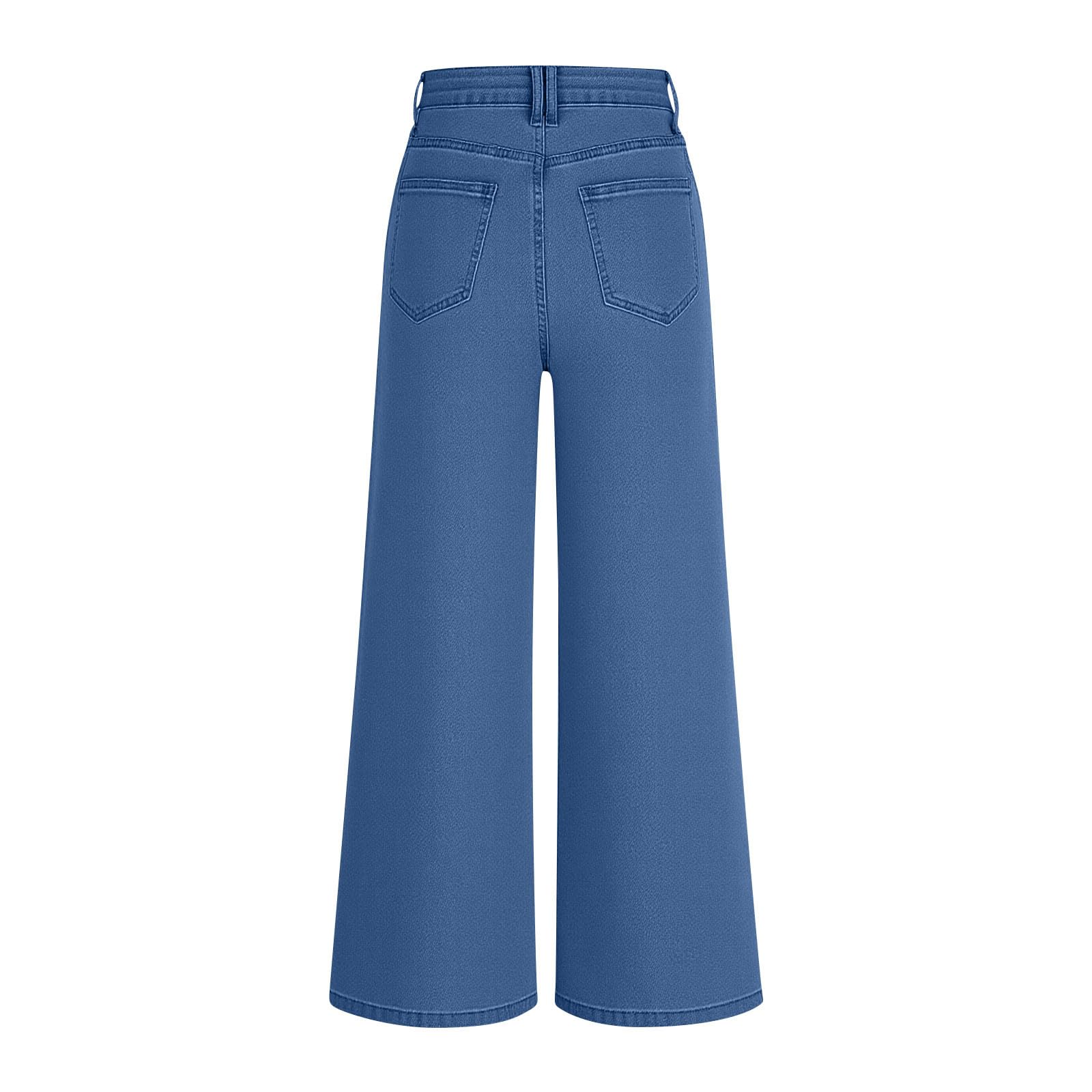 Vaqueros Mujer Rectos,Tiro Alto Pantalones Vaqueros Piernas Anchas Cómodos con Cintura Alta Pantalon Denim Holgado con Bolsillos para Uso Diario y Ocio Classico Comodos Wide Leg Jeans