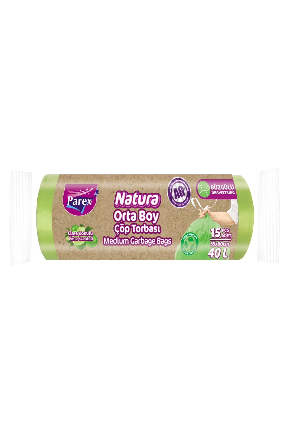 Parex Natura Büzgülü Çöp Torbası Orta Boy 15’li
