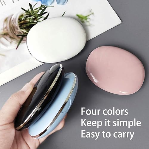 Miniatura 2 de ofone Estuche para lentes de contacto, bonito soporte ovalado para lentes de contacto, estuche de viaje con herramienta de extracción, espejo y