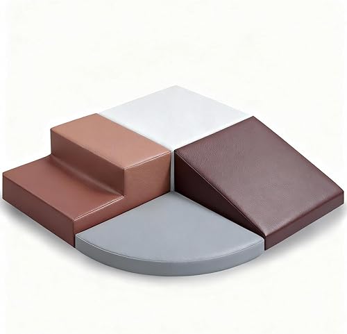 Miniatura 9 de Bloques de Espuma de Escalada para Niños Pequeños: Bloques de Espuma de Cuero PU para Juego Activo de Niños - Juguetes de Escalada para Niños