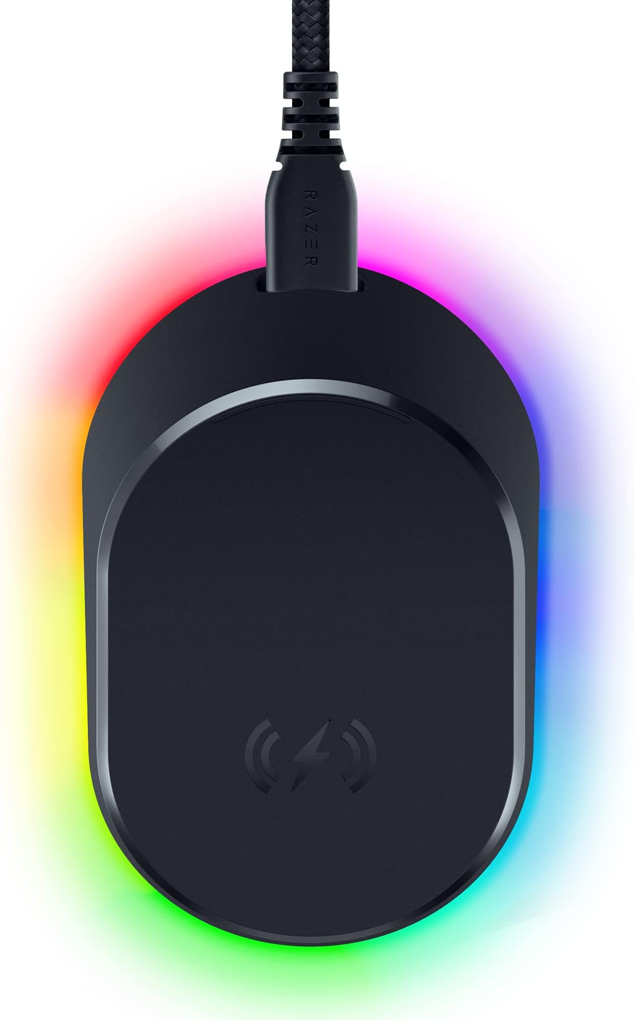 Razer Mouse Dock Pro with Wireless Charging Puck: Magnetic Wireless Charging - Integrated HyperPolling 4K Hz Transceiver - Anti-Slip Base - Chroma RGB Lighting - Classic Black - RZ81-01990100-B3M1