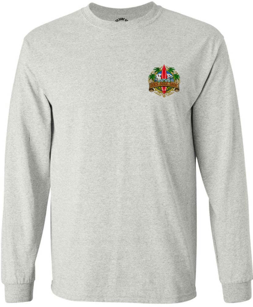 Joe's Surf Shop Men's Longboard Logo Long Sleeve Tee-Tall-2XLT-Ash/sand