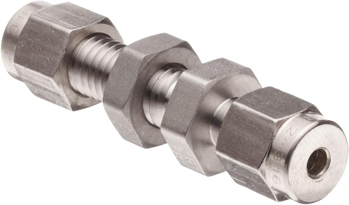 ParkerA-Lok 6BC6-316 316 Stainless Steel Compression Tube Fitting, Bulkhead Union, 3/8" Tube OD