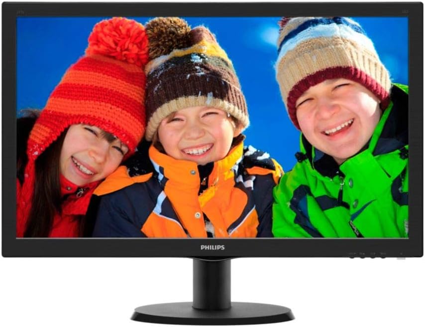 Philips Monitors 243V5LHSB/00 V-line LED Monitor 23.6-Inch, (1920 x 1080 @ 60 Hz / VGA/DP/HDMI), Black