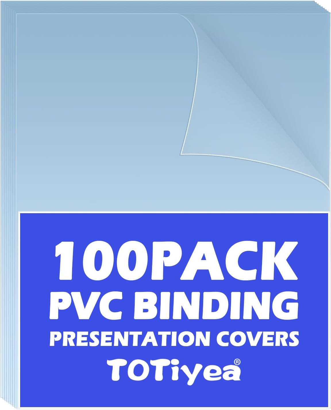 TOTiyea 100 Pack 12 Mil PVC Binding Presentation Covers, Clear Report Covers for Binding,8.5x11 Inches,Letter Size