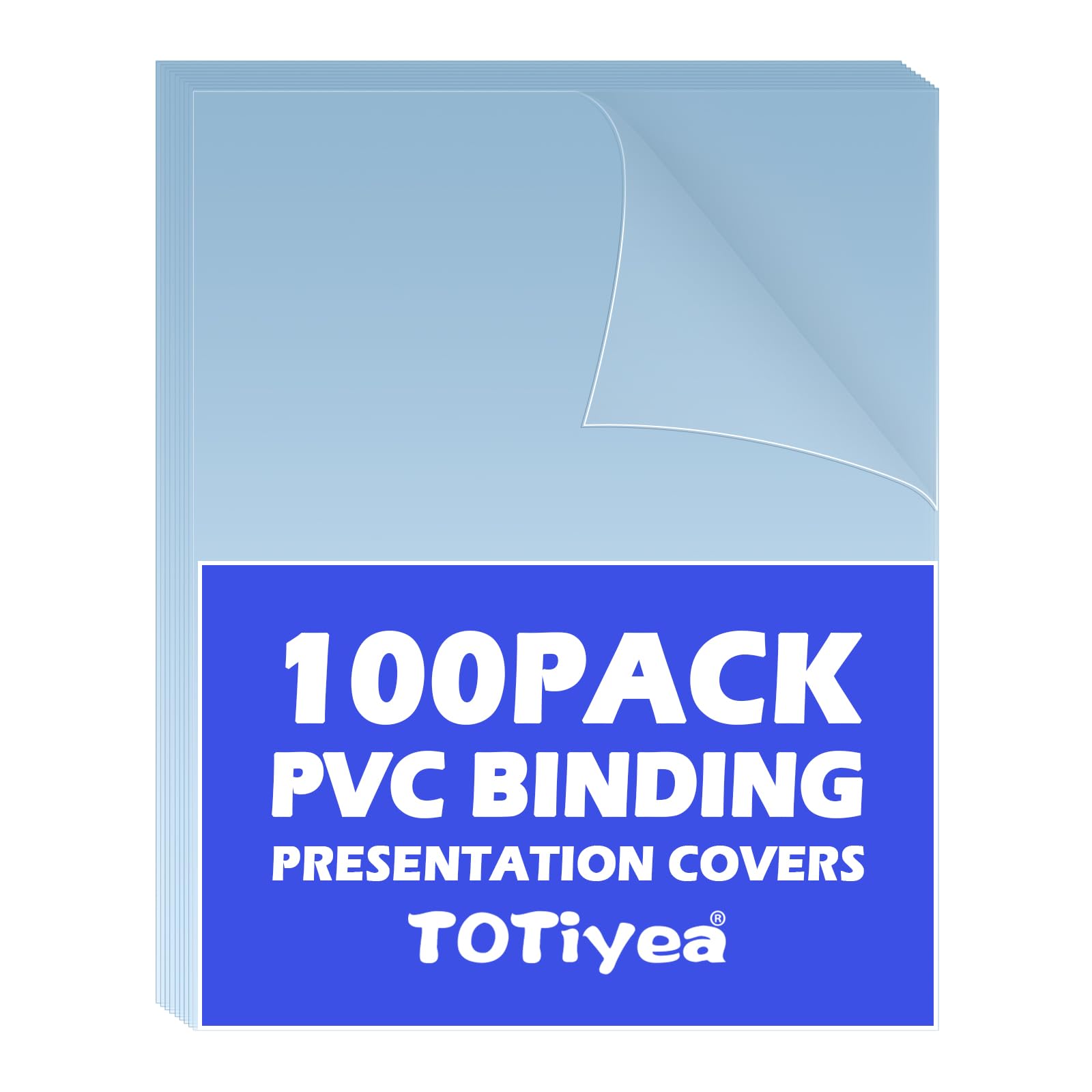 TOTiyea 100 sztuk 12 mil okładek prezentacyjnych z PCW, przezroczyste okładki na raporty, 20 x 28 cm, rozmiar litery