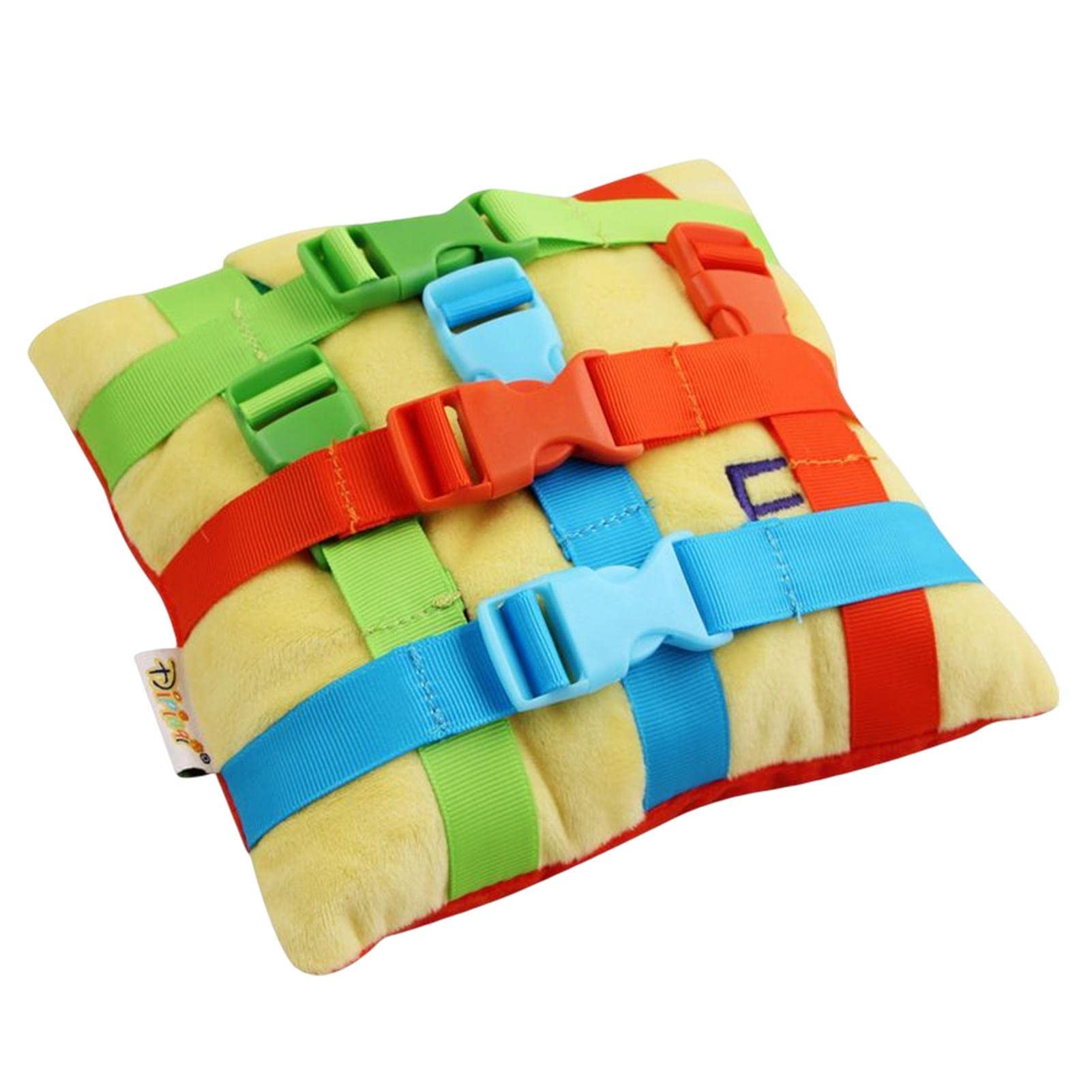 DecorhomeSensory Buckle Pillow, Plush Buckle Doll for, Learning Activity Toys, Develop Fine Motor Skills and Problem Solving, Educational Classroom Must Have