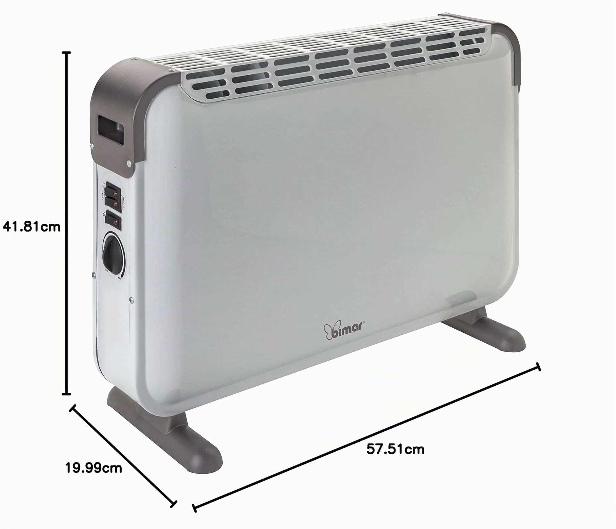 Bimar Convector Turbo HC504, Potente, Calentador Electrico, Radiador, Grandes Ambientes (20m2), Bajo Consumo, Habitación, Calefaccion, Termostato, Aire Caliente, Modos Ajustables, Silencioso