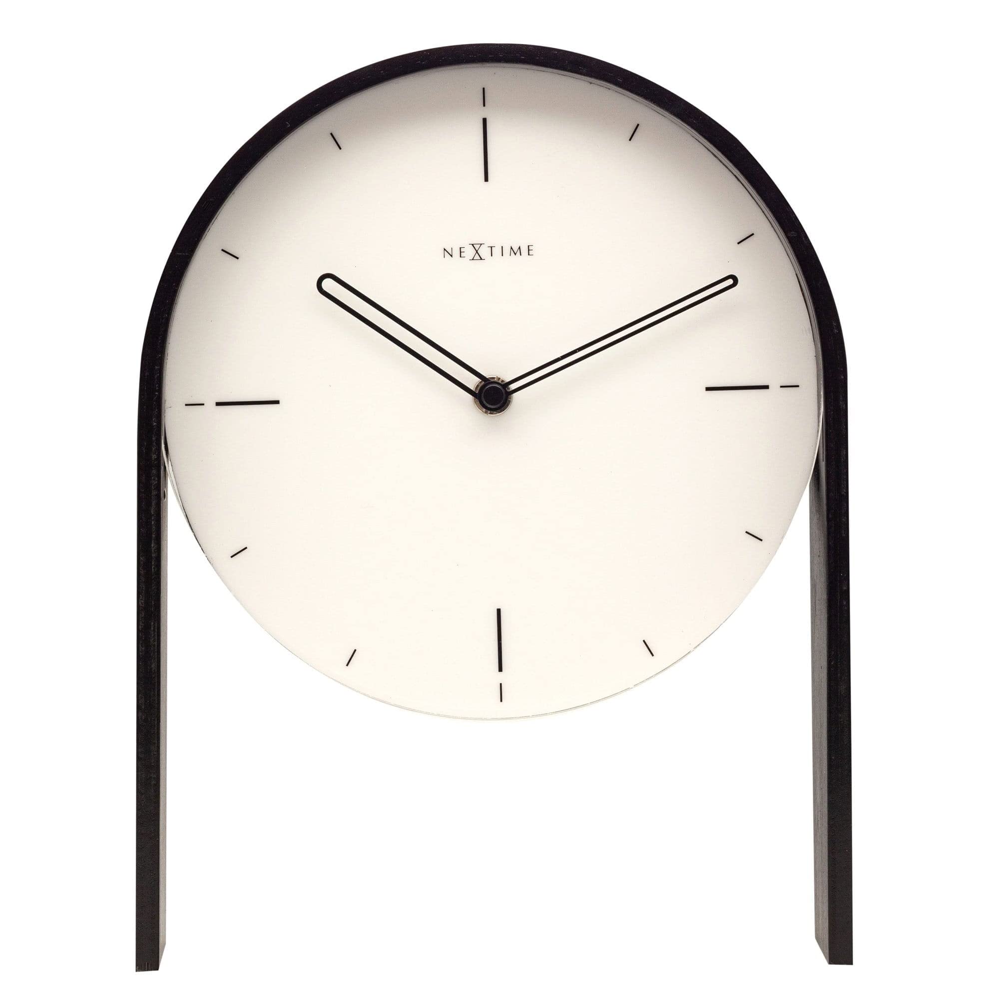 Niezwykły zegar stołowy NeXtime 5225WI Noa Table, bardzo elegancki i nowoczesny, wykonany z drewna, biały 27x21x6,5cm