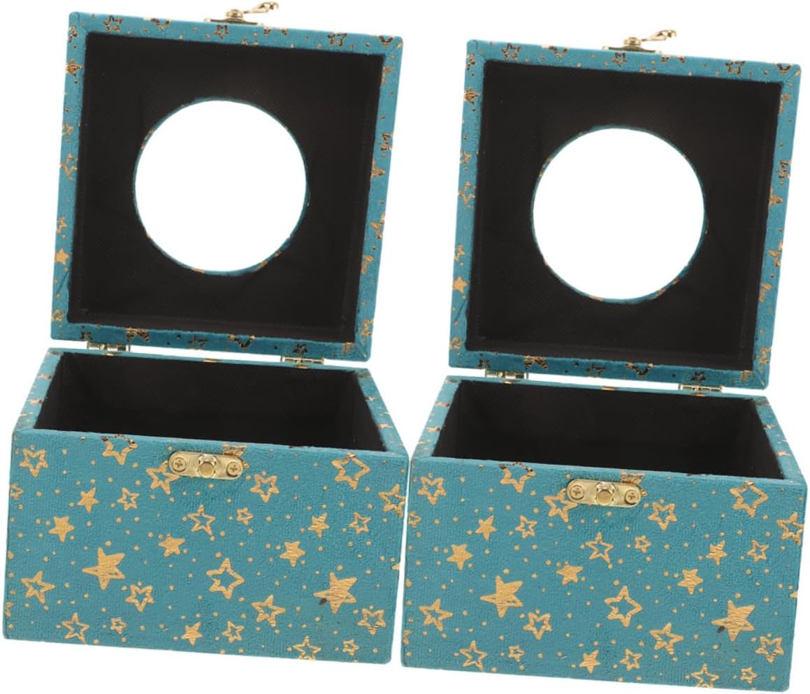 Uonlytech 2pcs Wooden Tissue Box Cover Set Rustic Facial Tissue Dispenser Vintage Napkin Holder for Bathroom Bedroom Office Home Use in Nebula Blue