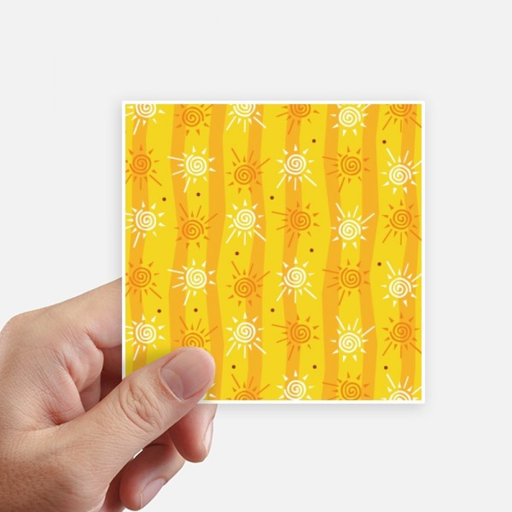 Autocollant carré 10CM Peinture rivière Soleil DIYthinker stickers pour mur et valise 8Pcs