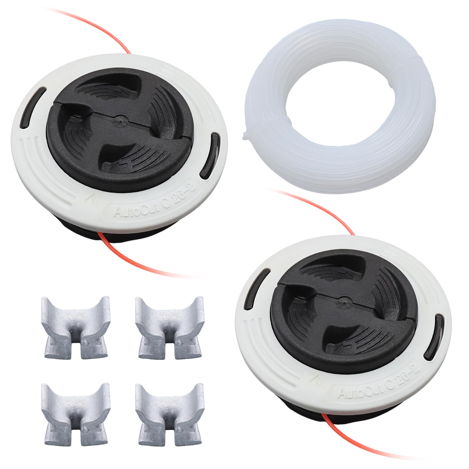 2 x Trimmer Heads for Stihl C26-2 Autocut, ADEFOL Brush Cutter Head with 15 Meters Round Line for STIHL FS55 FS56 FS70 FS80 FS85 FS87 FS89 FS90 FS91 FS94 FS111 FS120 FS1311 spare parts