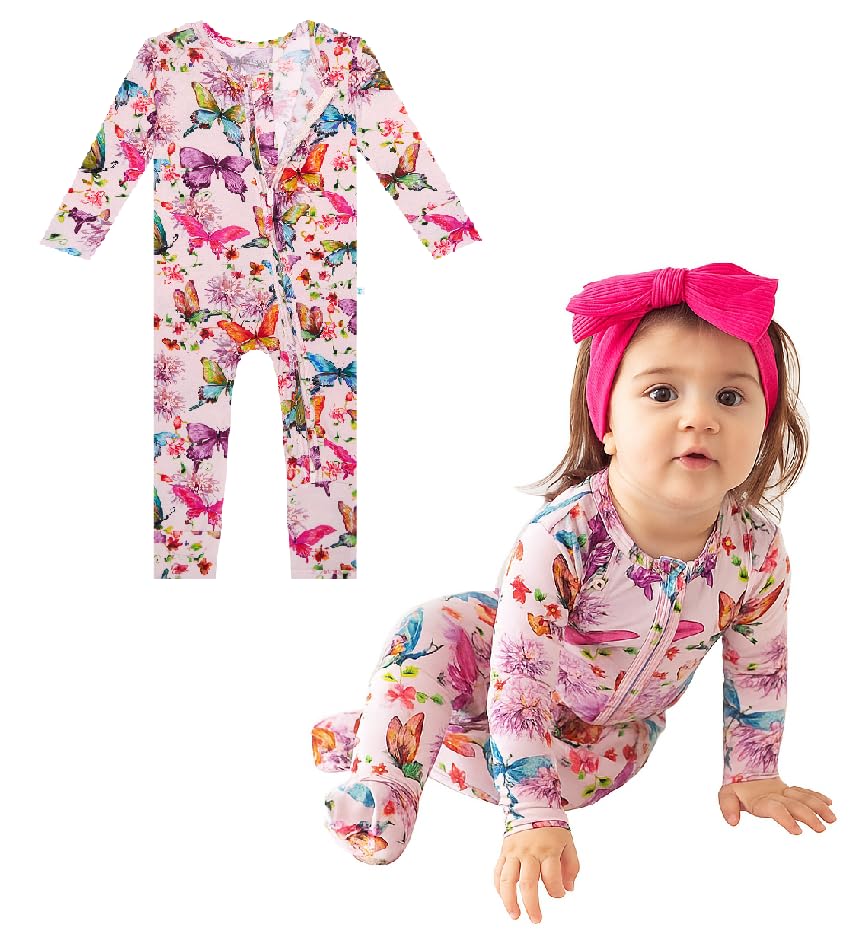 Posh Peanut Convertible Baby Sleepers - Girls Footless Baby Pajamas with 2 Way Zipper for Easy Diaper Changes