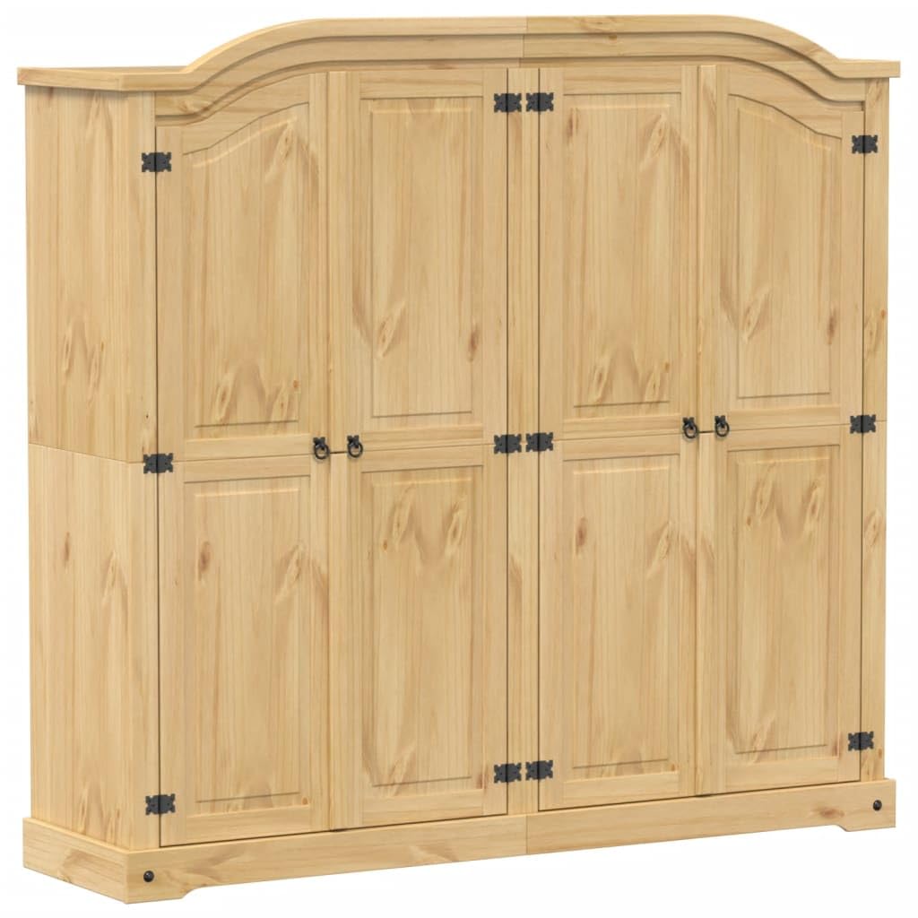 vidaXL Garde-Robe Armoire de Rangement en Bois de Pin Massif 194x52x186 cm