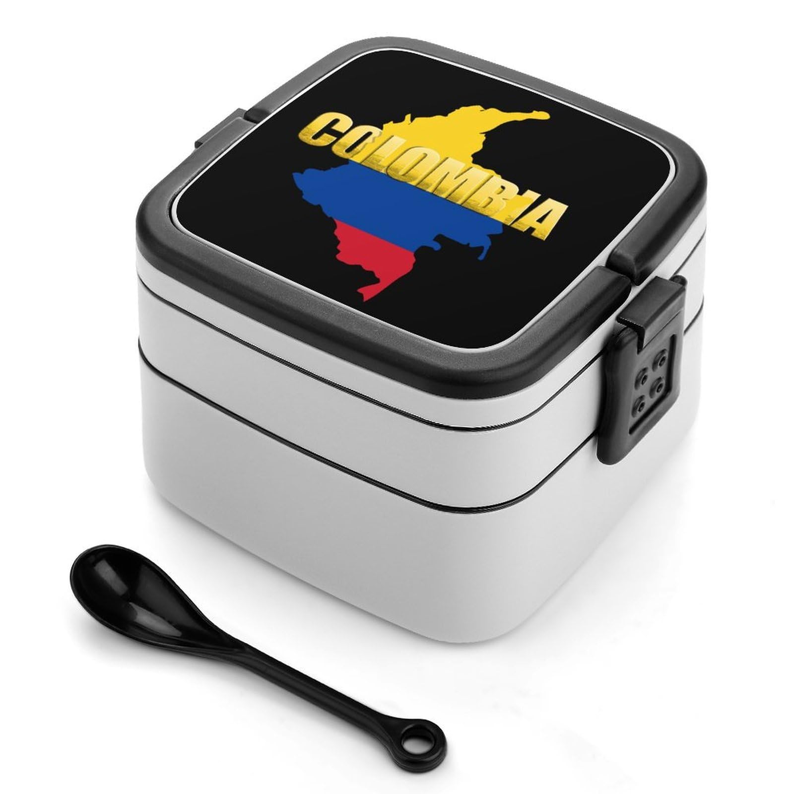 CGSBNGHA Colombia Flag Map Bento Lunch Box 2 Layer Lunchbox Food Container for Adults Office