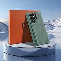 Vista 7 de VANAVAGY Funda compatible con Galaxy S22 Ultra tipo cartera con bloqueo RFID, piel sintética, cierre magnético, función atril y función atril