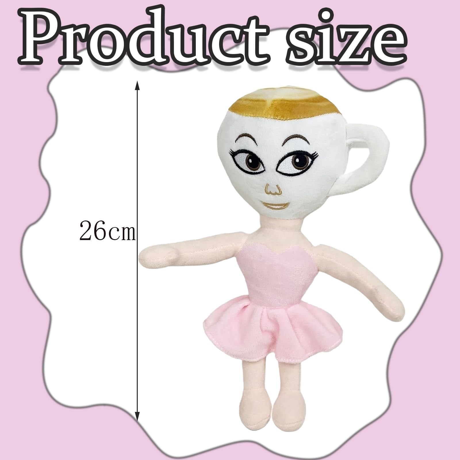 Ballerina Cappuccino Toy, Italian Brainrot Plush, Tralalero Tralala Plushie Italian Brain Rot Toys Plushie, For Kids & Collectors, Soft Toys for Bedroom Decor & Role Play - Image 2