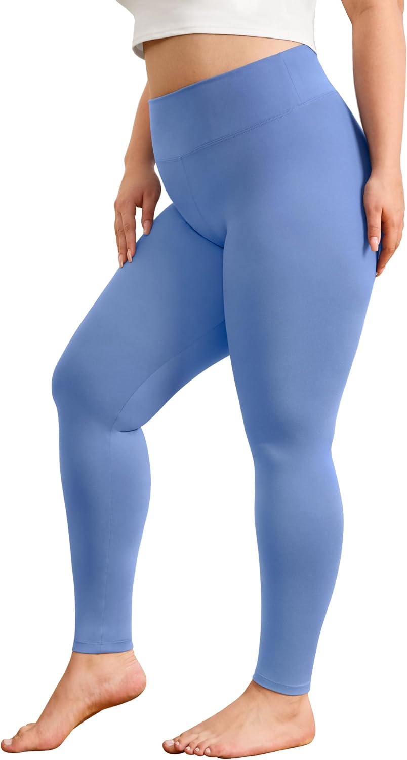 VALANDY Creamlush Plus Size High Waisted Leggings for Women Buttery Soft | No Digging or Pinching, Curve-Friendly Fit, Squat-Friendly Stretch, Gentle Tummy Control, Yoga Workout Daily Wear, L-5XL