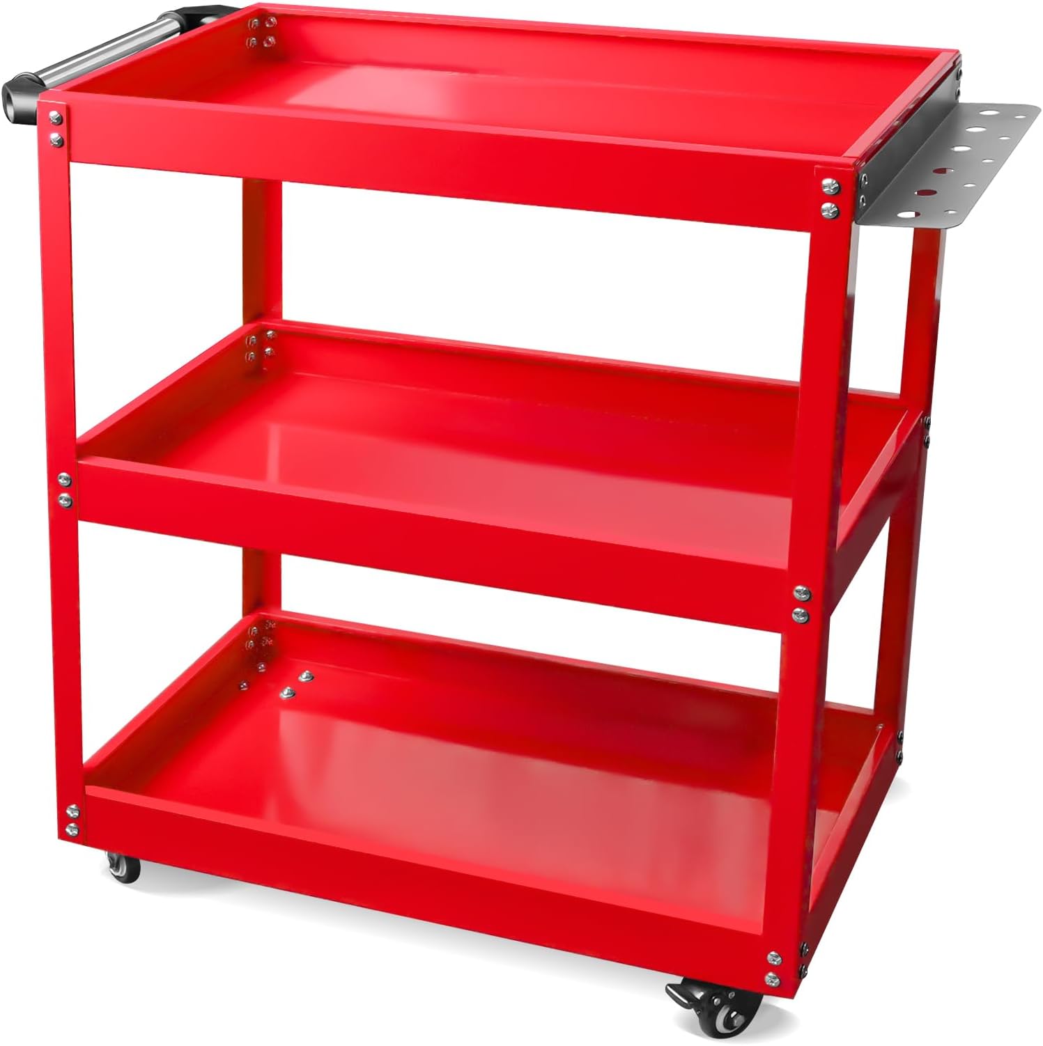 YATOINTO Updated Rolling Tool Cart 330LBS Metal 3 Tier Rolling Cart Carts with Wheels Heavy Duty Utility Carts, Ergonomic Handle Rolling Mechanic Tool Cart Storage Organizer for Warehouse Garage