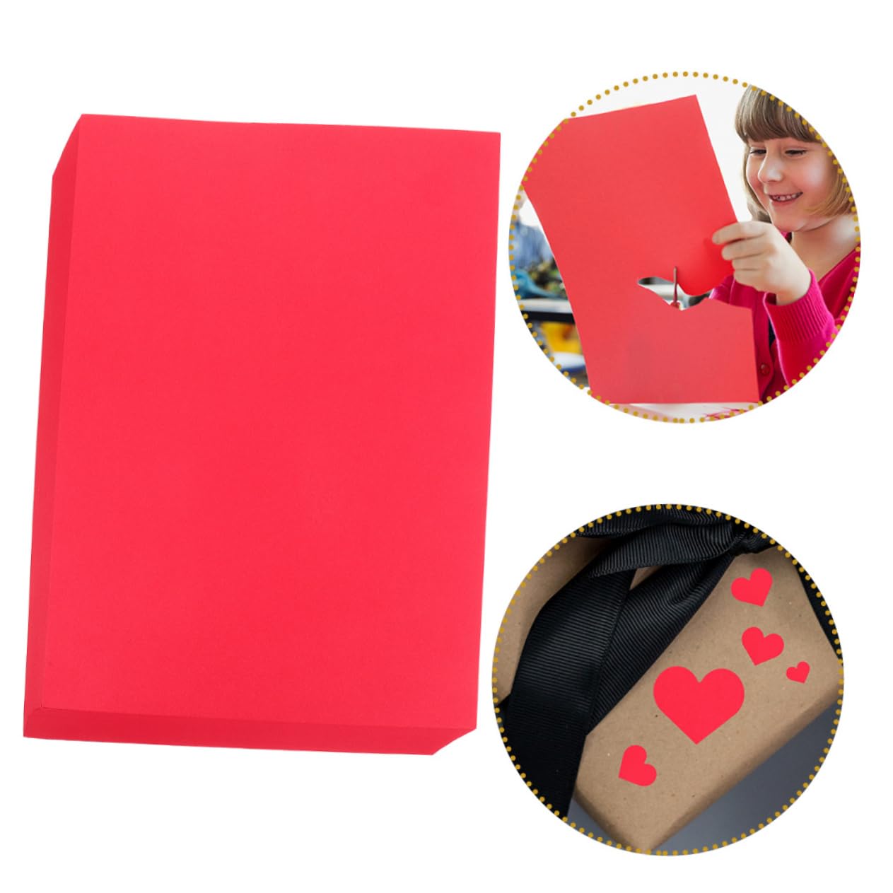 OSALADI A4 Farbiges Kartonpapier 100 Blatt Rotes Papier Bastelpapier für Kartenherstellung und Heimdekoration