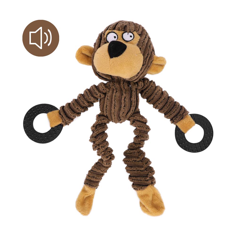Puppy Monkey Squeaky Teething Toy - Small Dog, Cat Cuddly Calming Interactive Training Toy - Image 3