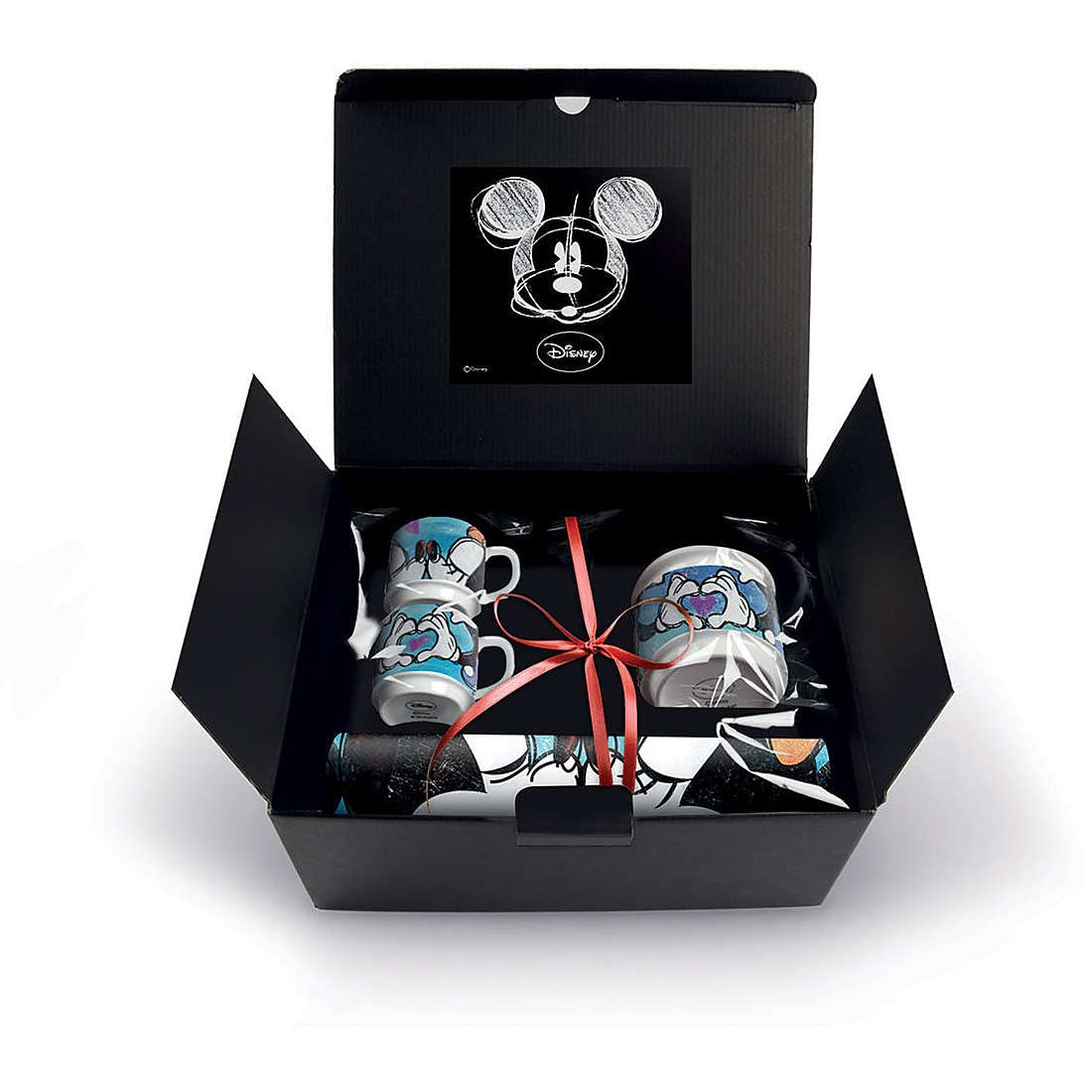 Egan WMSET/18 Set Tazze Caffe Sweet Love, Zuccheriera e Tovaglietta, Porcellana, Blu, 1, 4 Unità