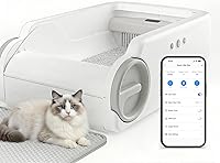 Cosmillio Open-Top Automatic Self-Cleaning Litter Box for Large Cats - App Control, Safety Sensors, Multi-Cat Friendly