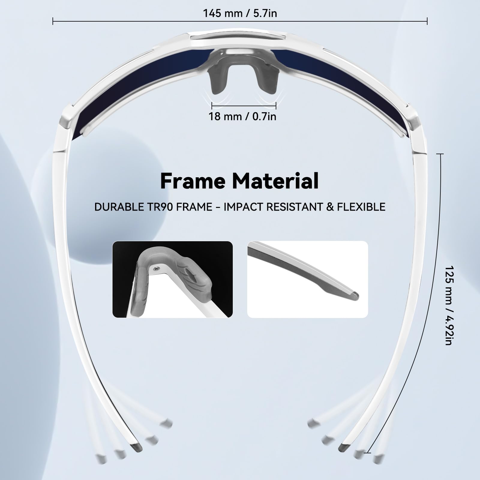 Gafas de sol para ciclismo y deportes, protección polarizada UV400, ligeras y duraderas para hombres y mujeres