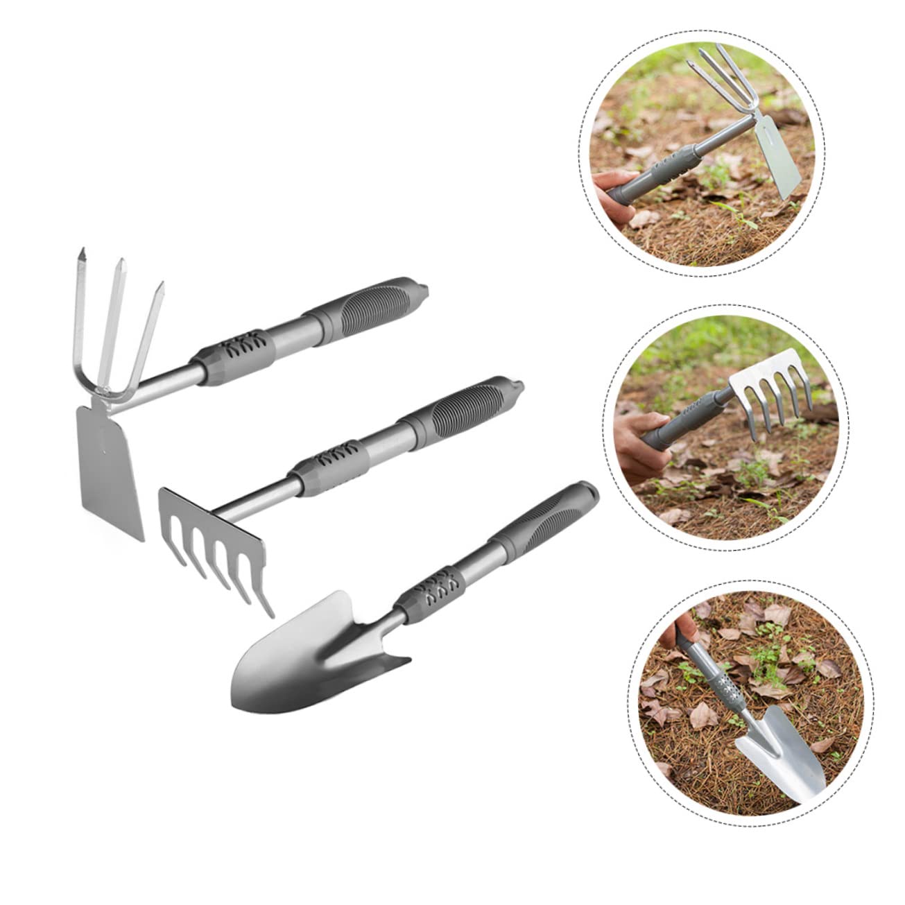 PartyKindom Kit D’Outils de Jardinage pour Usage Domestique 3 Pièces, Pelle à Transplanter en Acier et PVC, pour Plantation, Désherbage et Ameublir Le Sol