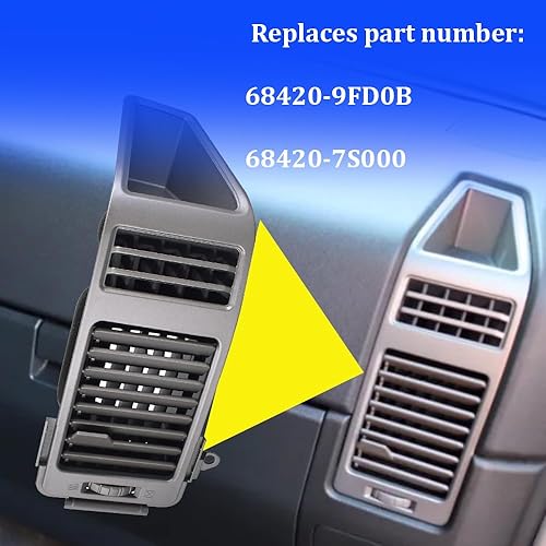 Miniatura 4 de Panel de ventilación de aire AC para tablero de aire para Nissan Armada Titan 2004-2006 reemplaza 68420-9FD0B 68420-7S000 (lado derecho gris)