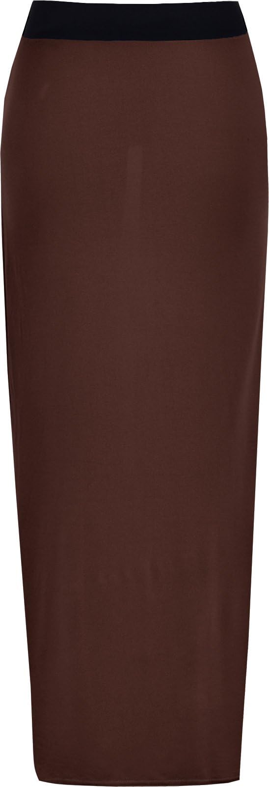 Ladies Elasticated Full Length Stretchy Jersey Womens Plain Maxi Skirt