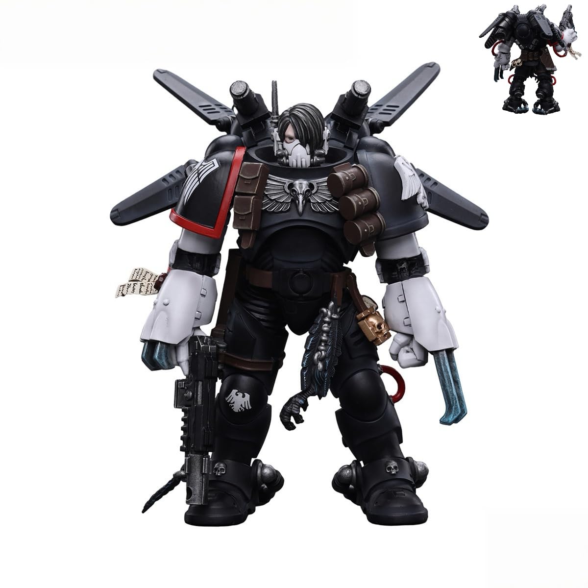 JOYTOY Warhammer 40K Raven Guard Chapter Master Kayvaan Shrike 1/18 Scale Action Figure Model 15+ Collectible for Birthdays