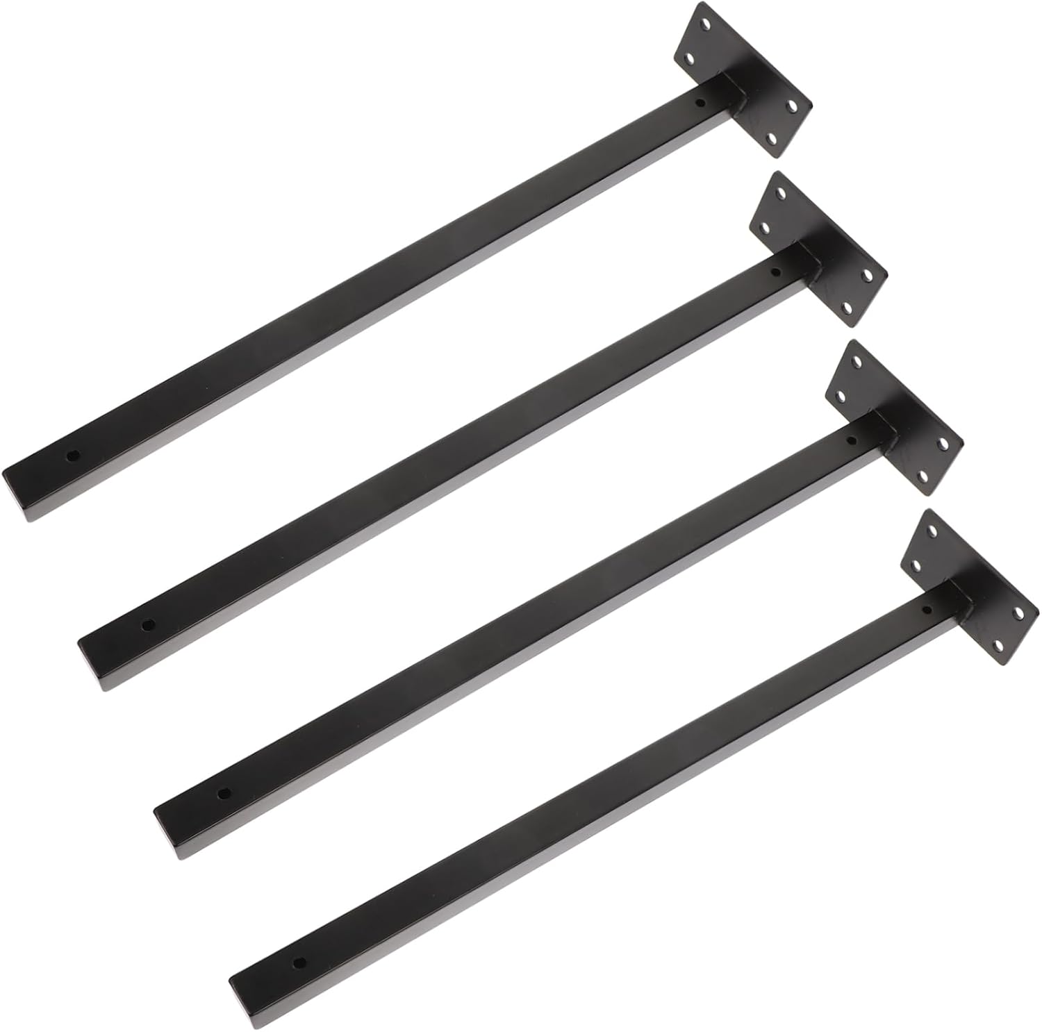 NUOBESTY 4pcs Heavy Duty Black Shelf Brackets Concealed Floating Shelf Supports for Wall Mounting Stainless Steel Easy Installation for Decor