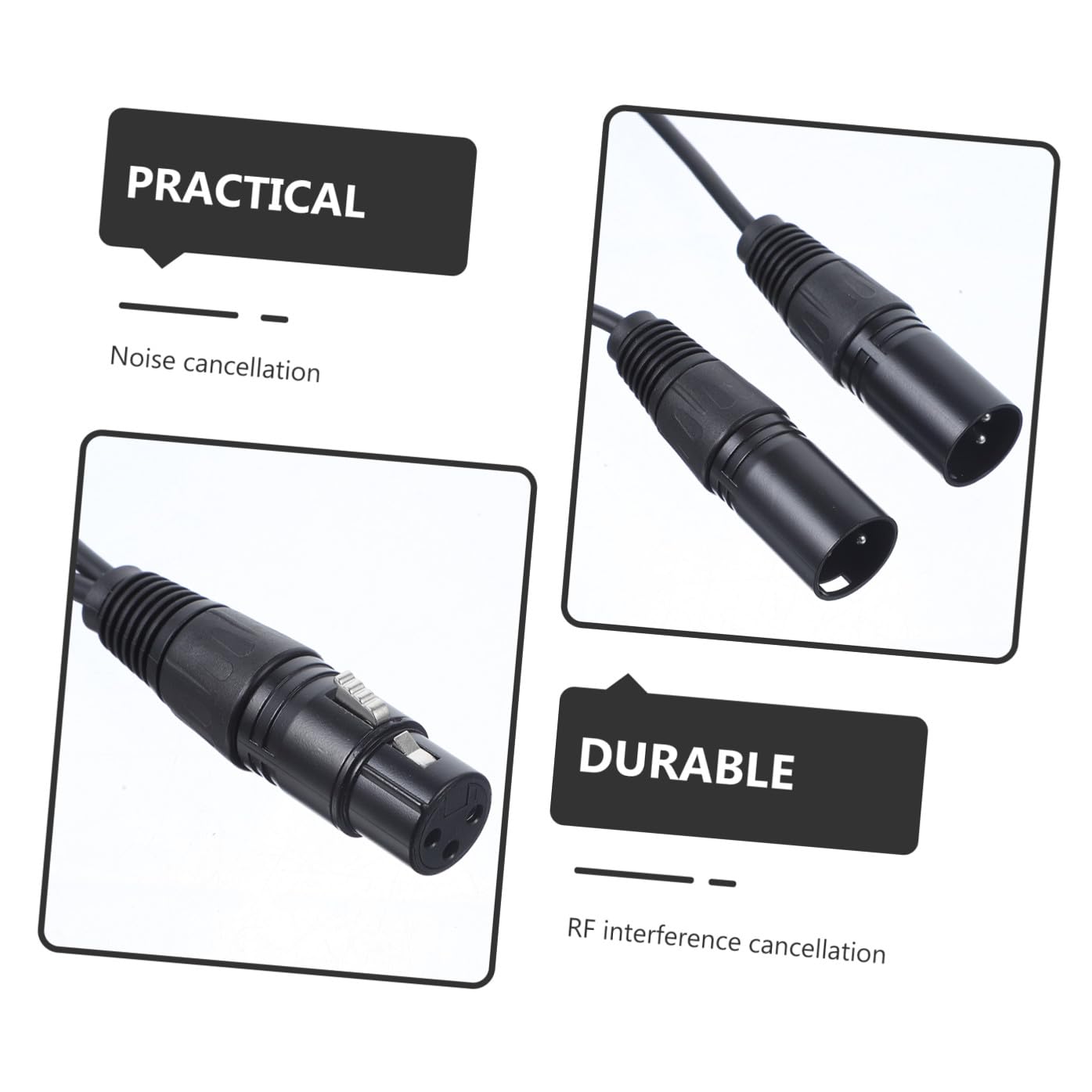 Lurrose 4 Stück Xlr Y Splitter Kabel Dual Xlr Buchse zu Langlebiges Audio Adapterkabel für Mikrofone Hohe Geräuschunterdrückung für Lautsprecher Mischpulte