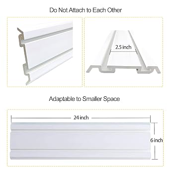 Slatwall Accessories (4 Pack Slatwall Panels and 14 Pack Slatwall Hooks)