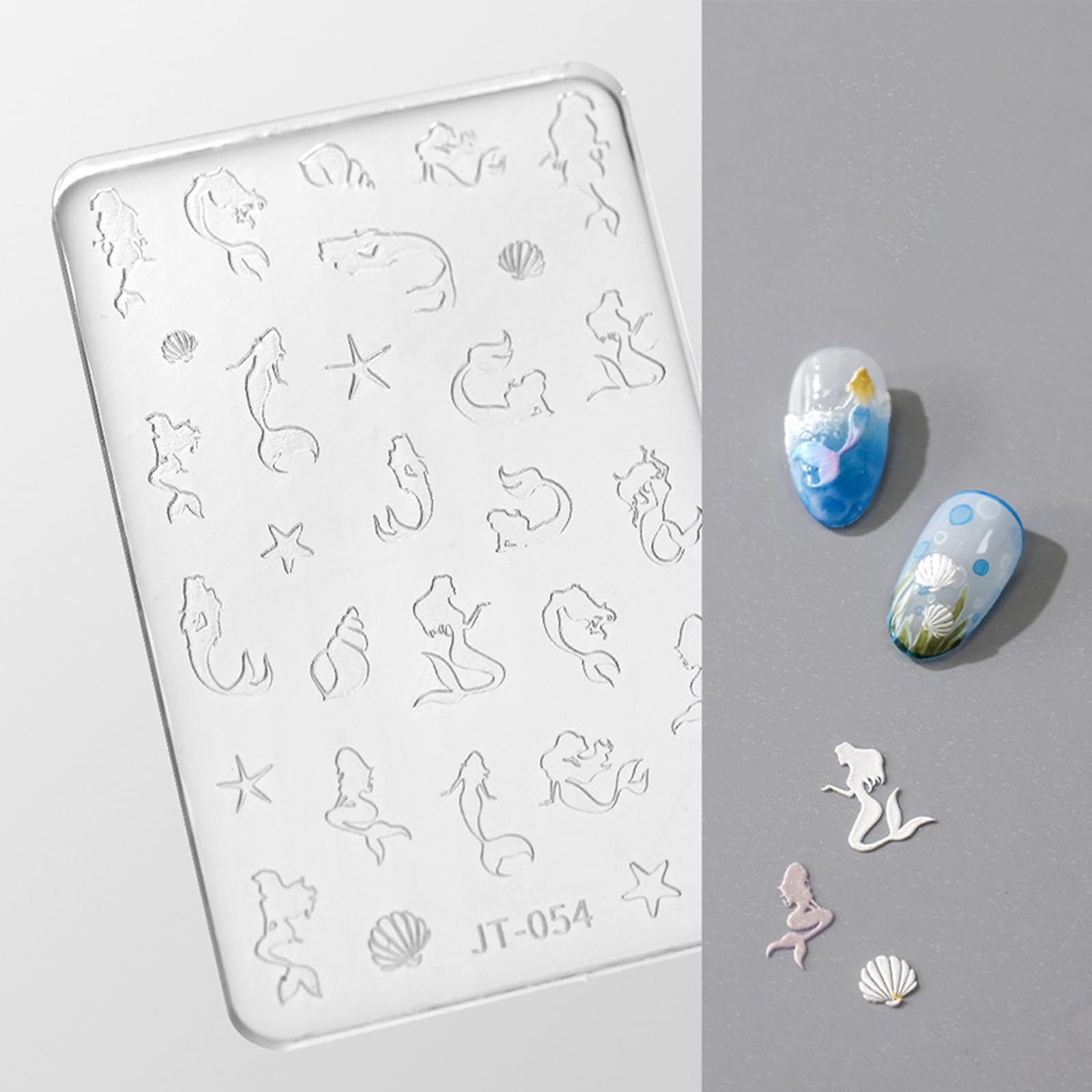 Nail Art Silicone Mold, Nail Decoration Silicone Mould, 3D Nail Art Carving Mold Templates for Precise Embossed Pattern, Nail Tools Nail Charms for