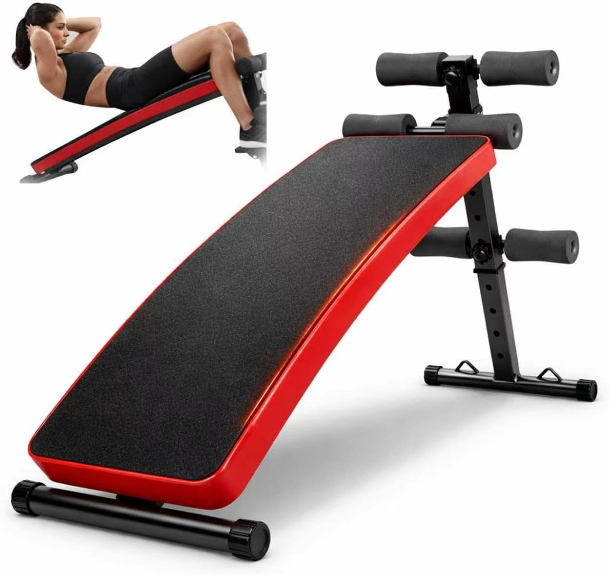 Sit Up Exercise Equipment Sit Up Bench Adjustable Weight Bench Foldable Decline Ab Board 440LB Weight Capacity Heavy Duty Steel for Home Gym Core Workout Strength Training