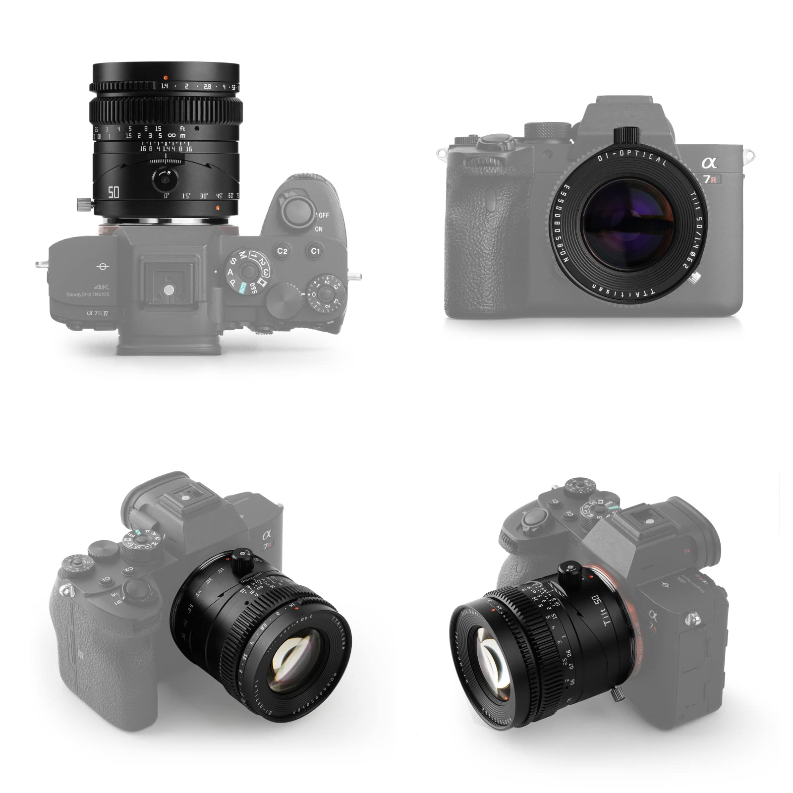TTARTISAN 50m M F1.4 Inclinazione Objektiv Full Frame MF50m M F1.4 Inclinazione Per obiettivo fotocamera mirrorless per fotocamere Sony EMount A7 A7II A7R A7S A9 APSC A5000 A6600 NEX3 NEX5 NEX7 NEX5C