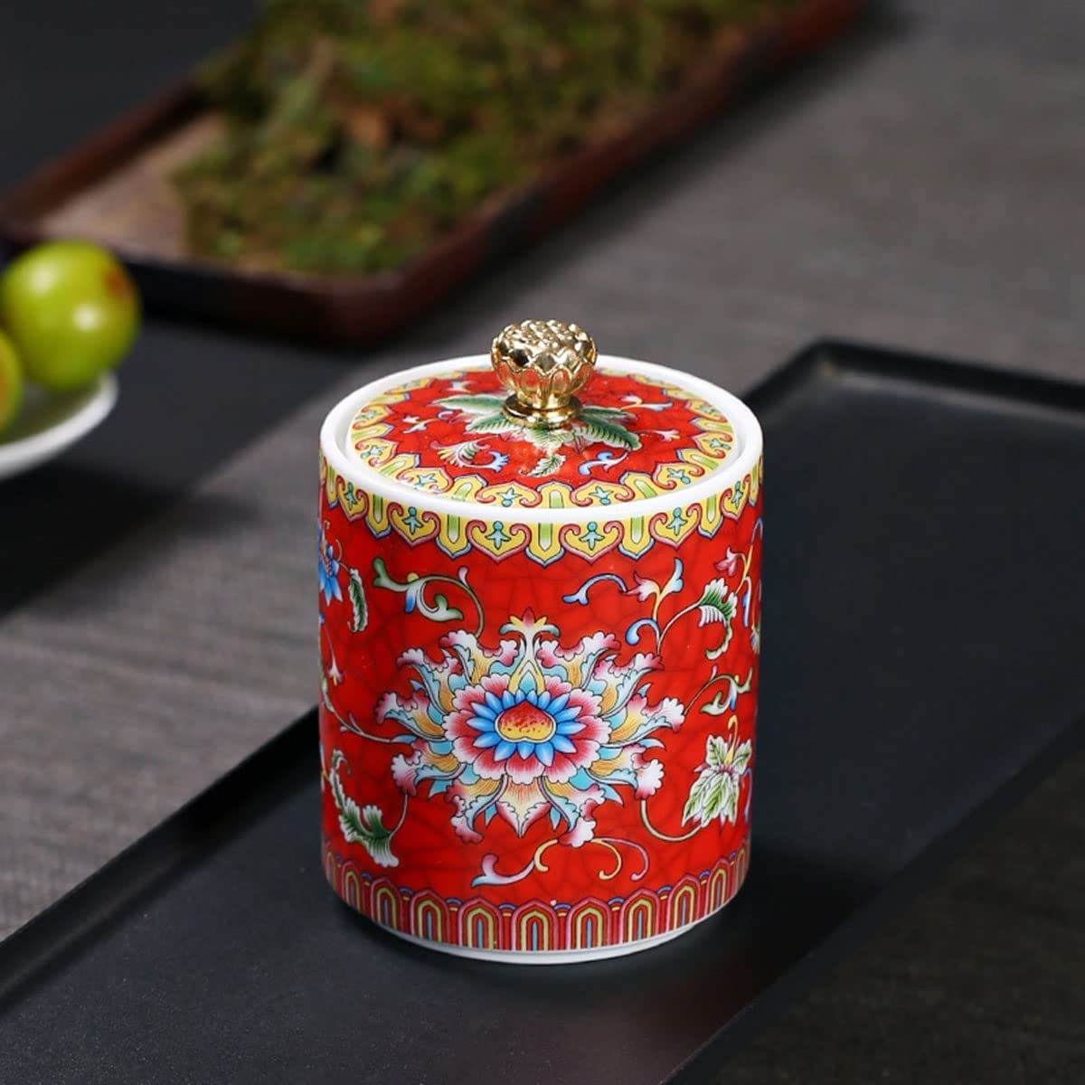 GJGHKLHL sugar pot， Ceramic Tea Jar,Storage Tank Container Food Jars, Canister Caddy Can(C)