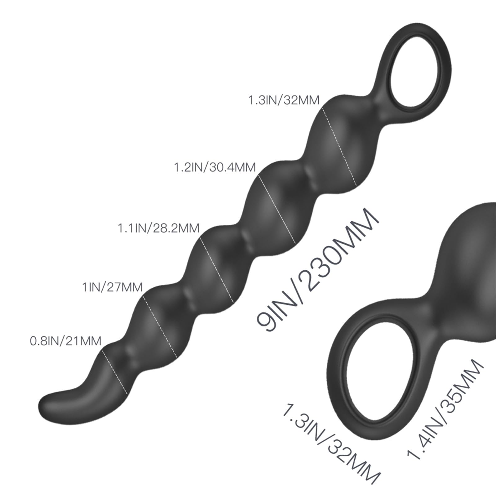 Tapón anal de silicona, estimulador del punto G, bolas anales, masajeador de próstata, juguete sexual, tapón anal de silicona, juguete sexual para hombres, mujeres, principiantes, color negro, tal