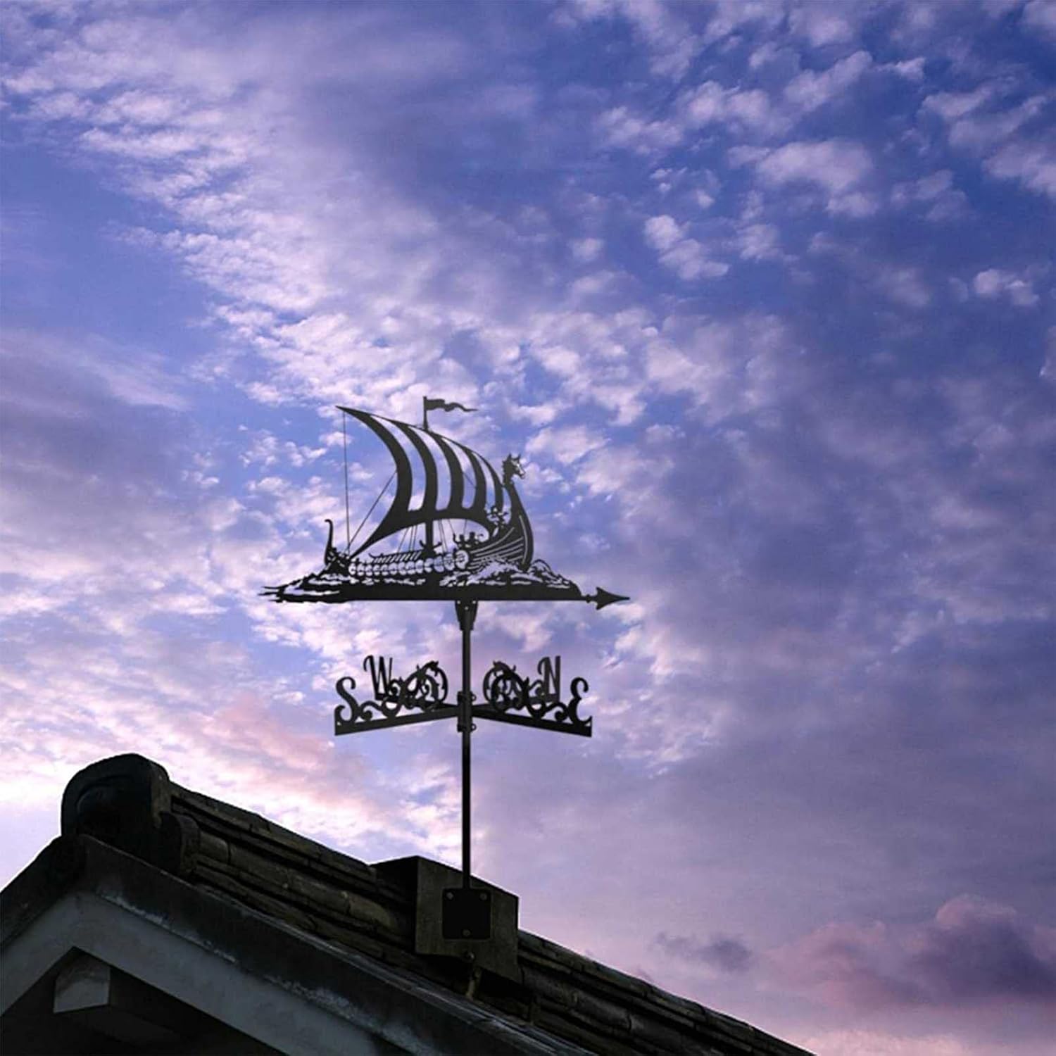 Weathervane in Garden & Outdoors Weather Vane Stainless Steel Sailing Boat Weathervane Black Spray Paint Outdoor Sheds Iron Yard Roof Barns Decoration