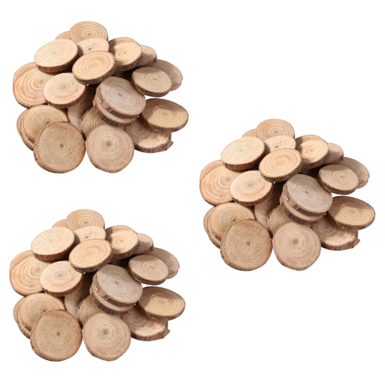 EXCEART 3 Sets Naturholzscheiben Handgefertigt Rinde Runde Holzscheiben Für Dekoration Hochzeit Geburtstagsfeiern 50 Stück * 3