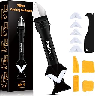 Silikonentferner Werkzeug, Preciva Fugenkratzer 3 in 1 Silikon Abzieher Fugenwerkzeug Set, Fugenglätter Schaber Entferner ...