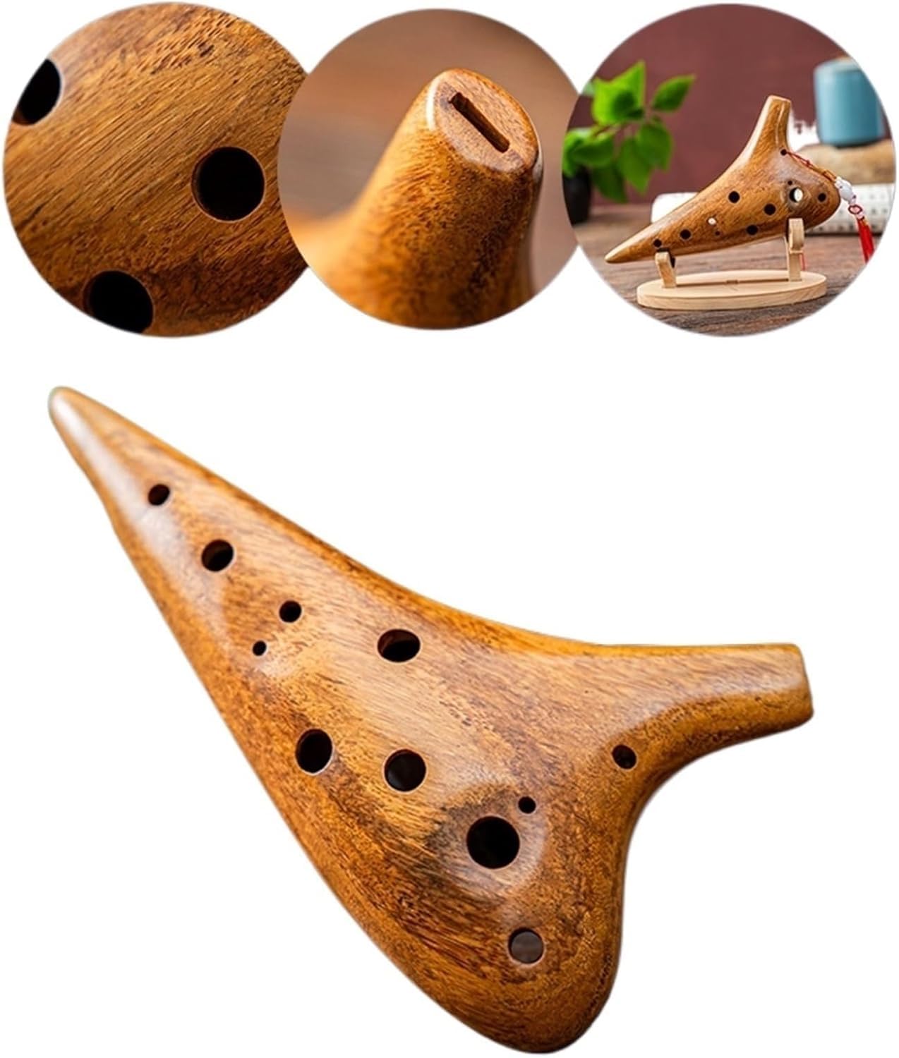 Ocarina Instrument ocarina professionnel en bois pour débutants, alto accordé en do et accordé en courant alternatif à 12 trous