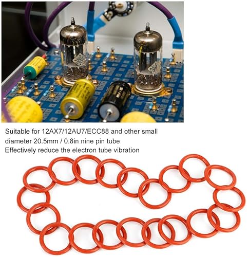 Miniatura 2 de Aramox Amortiguador de tubo, 20 unids amortiguador de tubos anillos de silicona aptos para 12AX7 12AU7 12AT7 12BH7 EL84