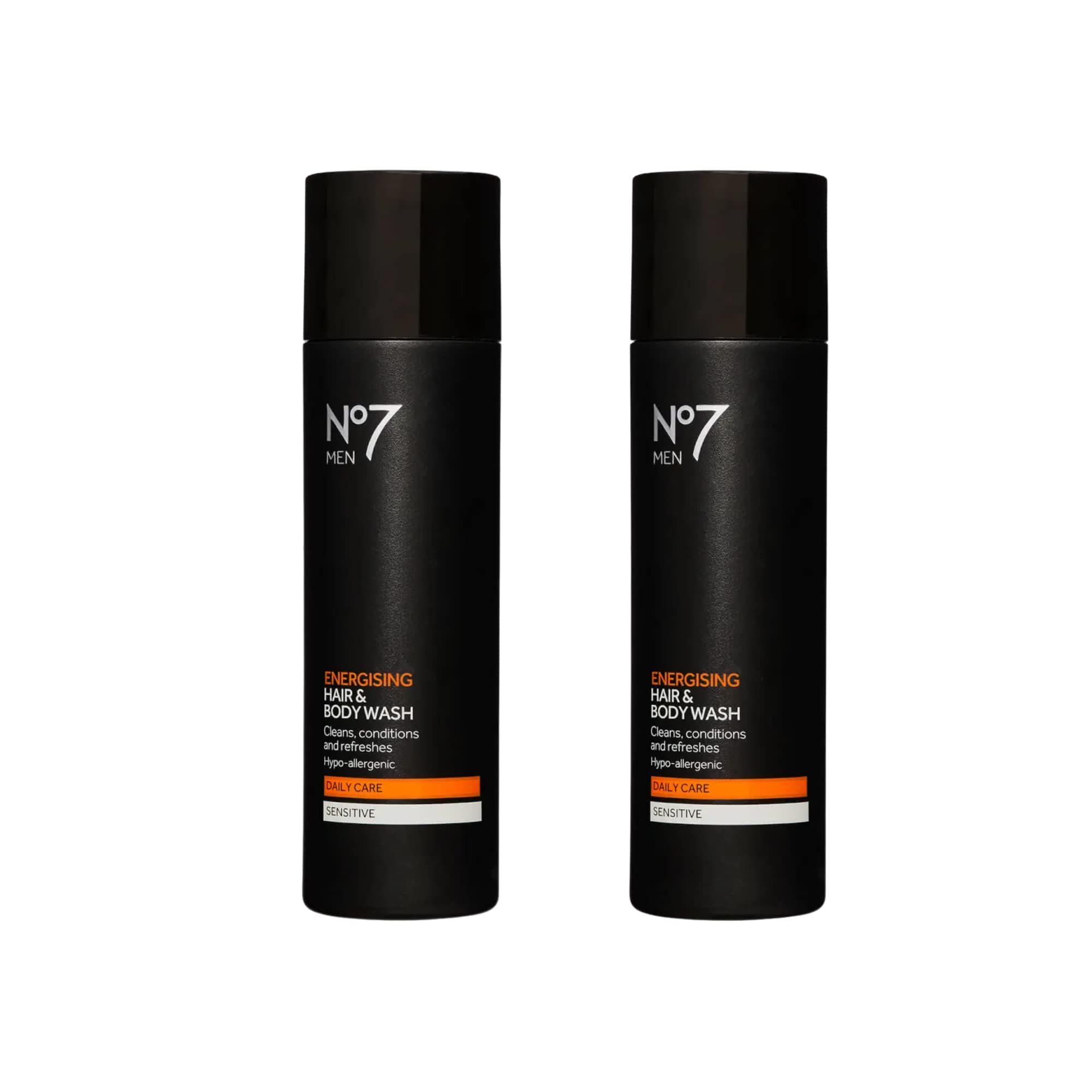 Boots No7 Men Shower Gel Energising Hair and Body Wash 200ml Sensitive 2 Pack Bundle - Image 4