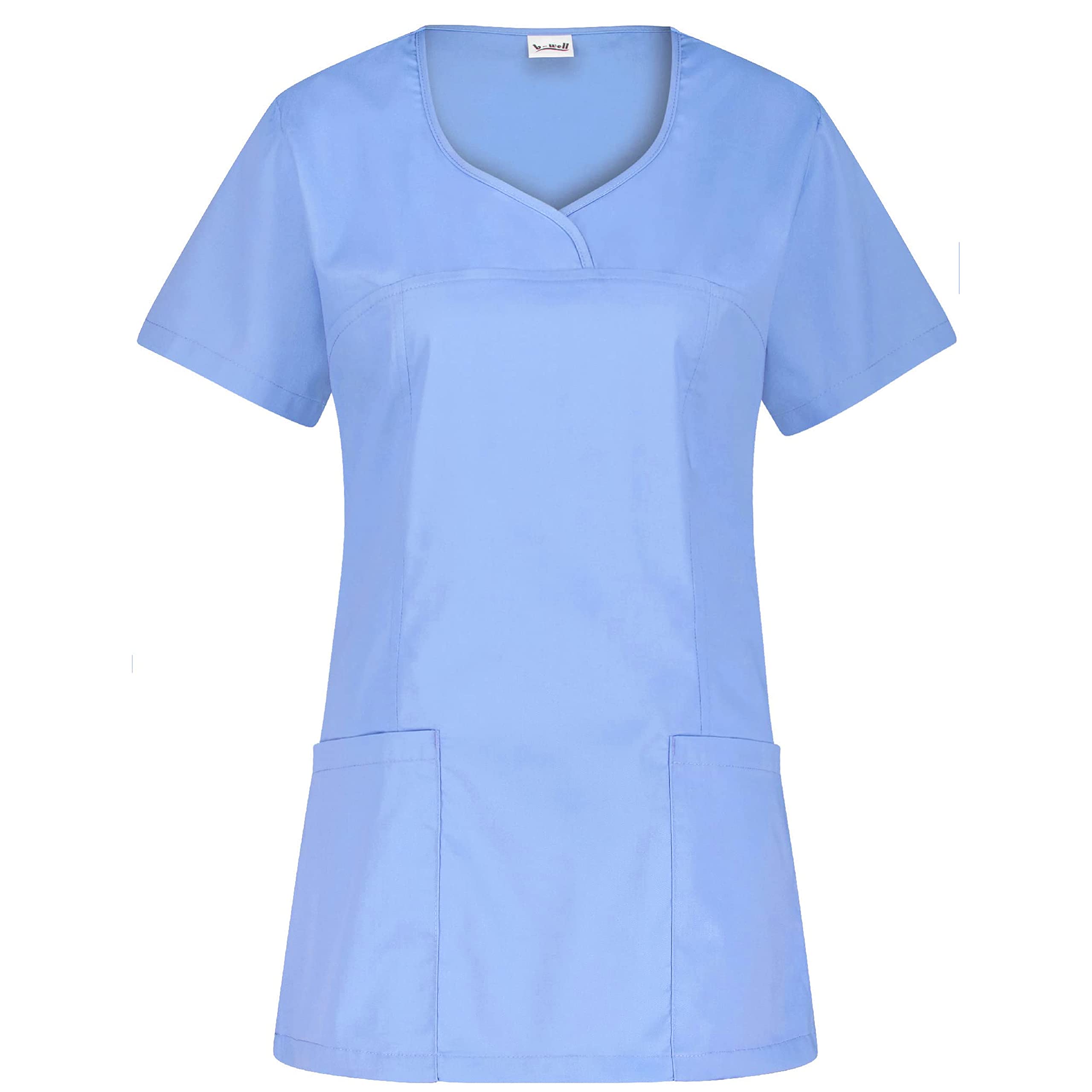 B-well Ines Casaca Elástica Señora Uniforme Estética Casacas Sanitarias Mujer Manga Corta Cuello V Uniformes Sanitarios Mujereterinarios
